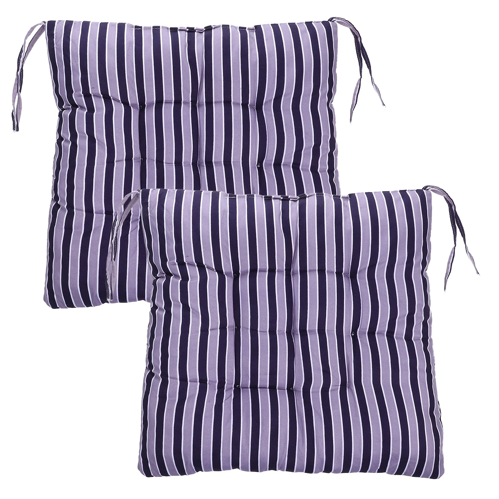 

2 Pcs Striped Pattern Cushion Seat Cushions Purple Comfortable Pillow Chair Pad Warm