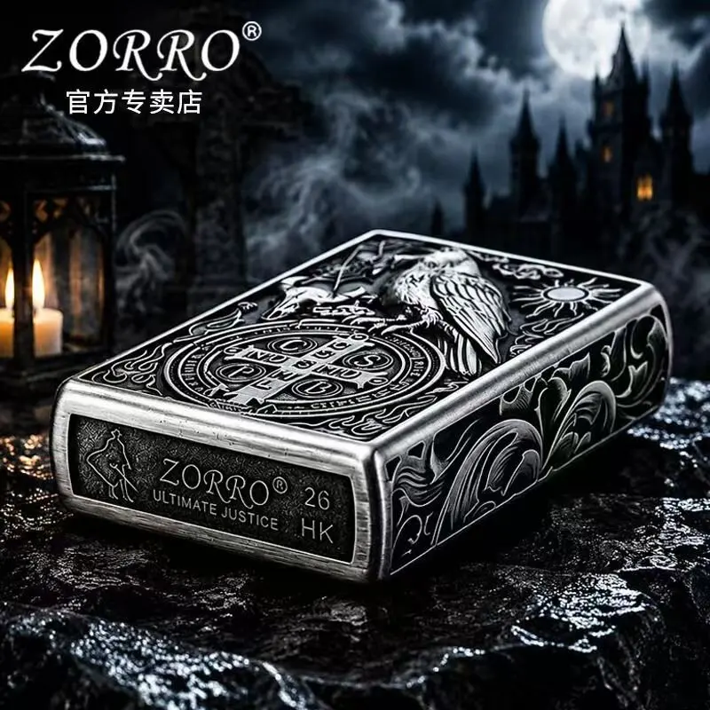 Zorro Crow Bronze Constantine Rüstungs-Feuerzeug mit Reibrad – Trendiges Herren-Geschenk, Kreatives Raucherzubehör