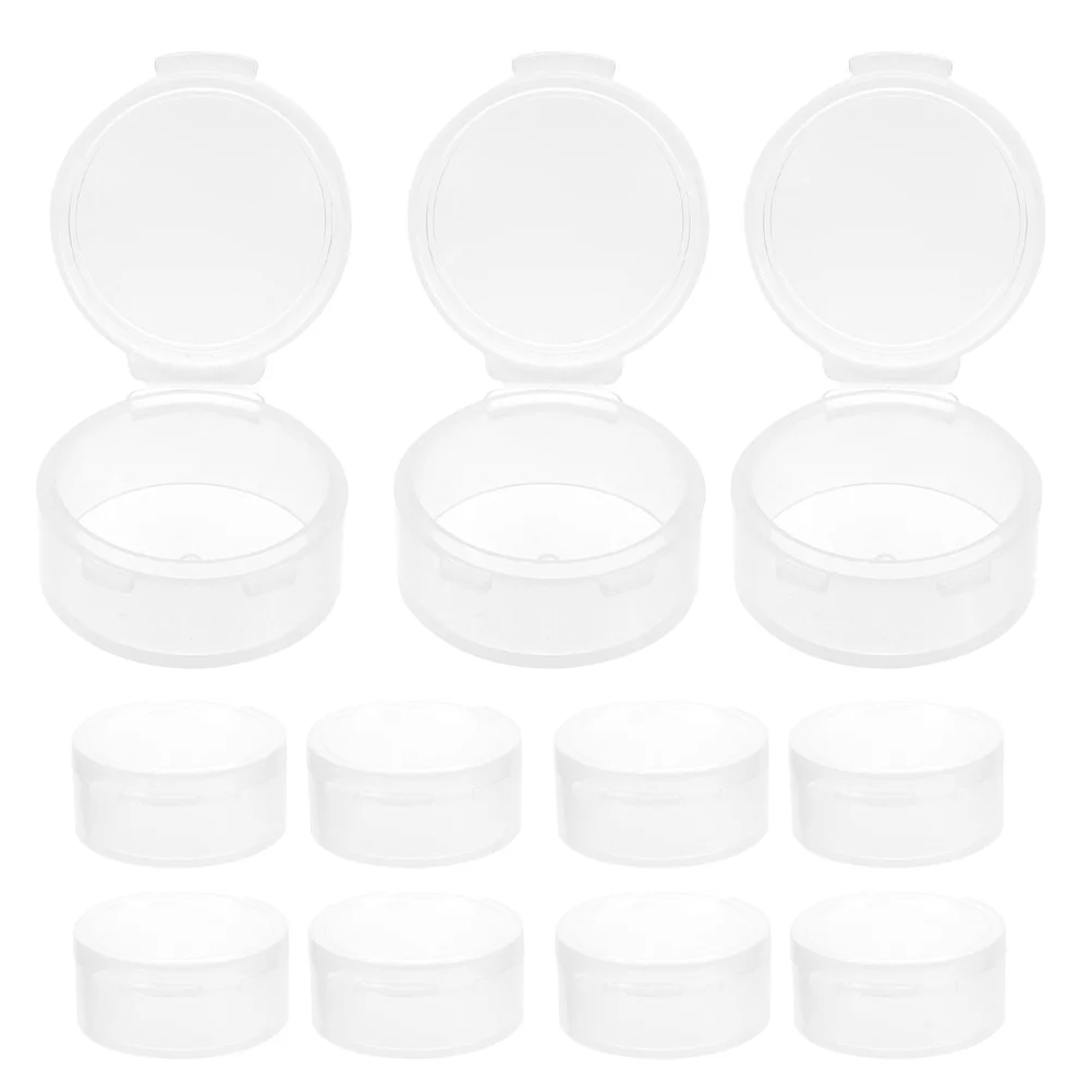 

15 Pcs Earplug Storage Box Tiny Containers Round Small Clear Plastic Earring Holder