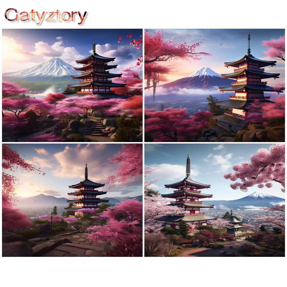 

GATYZTORY Oil Painting By Numbers Scenery DIY Paint By Numbers Frameless On Canvas Painting Handpaint Digital Paintings Set