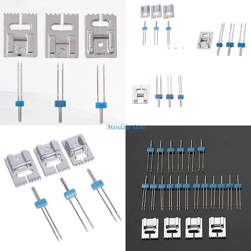 

U2JC Twin Needle 2/90 3/90 4/90 Sewing Machine Double Needle with Presser Foot Household Sewing Machine Accessories