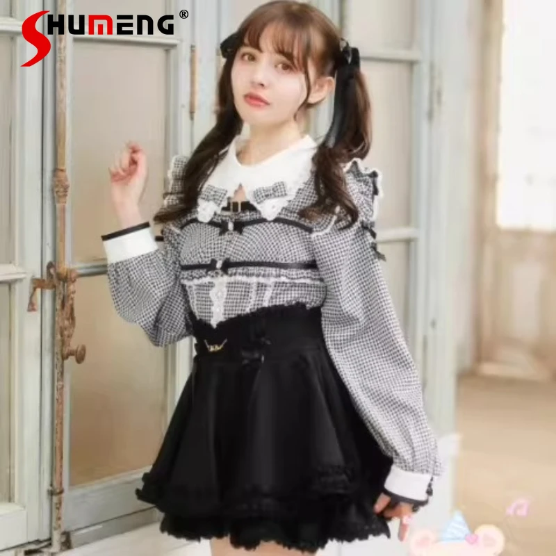 

2026 Spring New Liz Teardrop Blouse Japanese Mass-produced Hollow Doll Collar Long-sleeve Lolita Sweet Versatile Women's Shirts