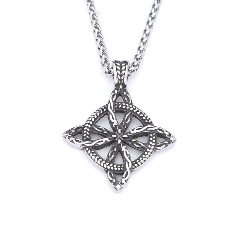 

Stainless steel Celtic eternal knot pendant necklace pendant, trendy and cool men's titanium steel