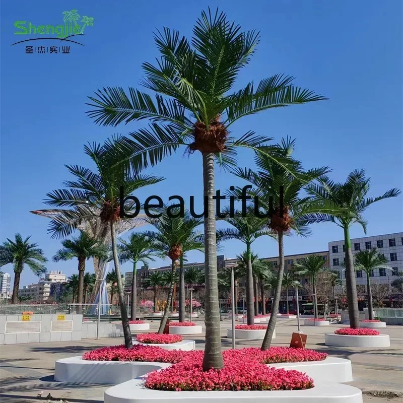 6239 Simulated coconut tree shopping mall street large artificial decoration floor landscaping flame retardant fake tree