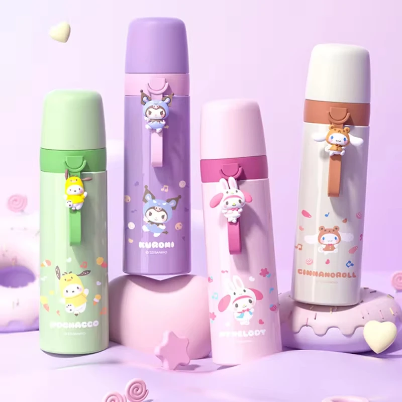 500 мл Sanrio Cinnamoroll изолированная соломинка для питья Куроми Мелодия чашка из нержавеющей стали 316 детская портативная бутылка для воды детский подарок