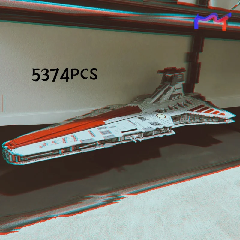 2026 New Republic Attack Cruiser Building Blocks 5374PCS Biggest Venator Interstellar Class Model Toys for Christmas Party Gifts