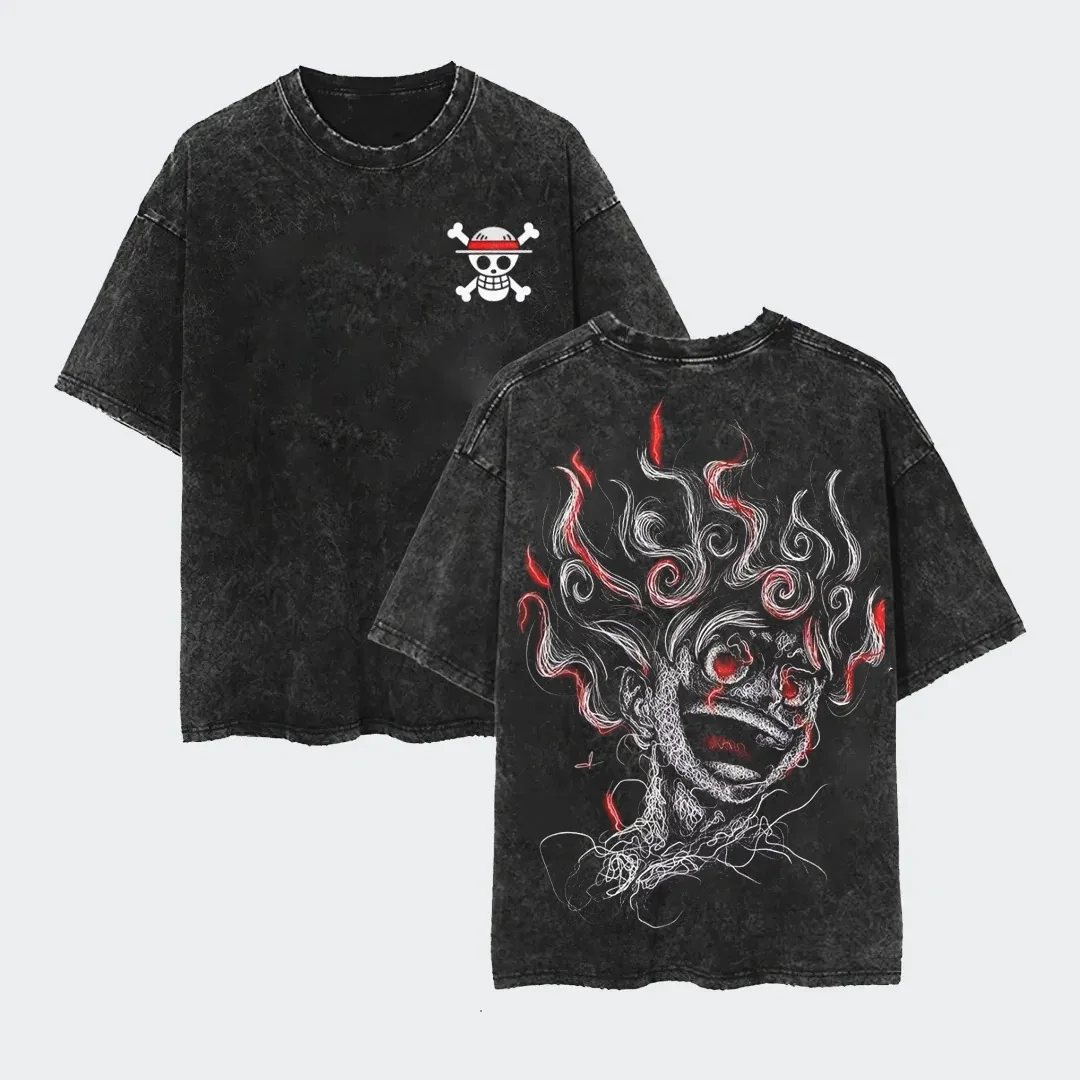 

Летние мужские футболки с принтом японского аниме ONE PIECE (Луффи), креативная графика, одежда в стиле Харадзюку Y2K, оверсайз, уличный стиль, топы