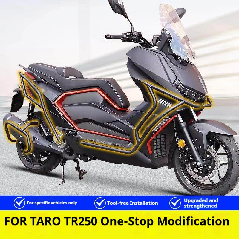 For TARO Rong 250 Front Rear Crash Bar Carbon Steel Exhaust Guard No-Drill Accesorios Moto Accessori Moto