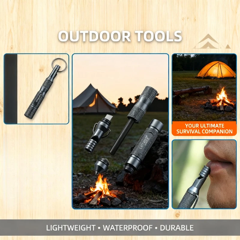 

Tactical Survival Whistle - High-Frequency Loud Sound + Glass Breaker, Waterproof Emergency Lifesaving Gear for Camping Hiking