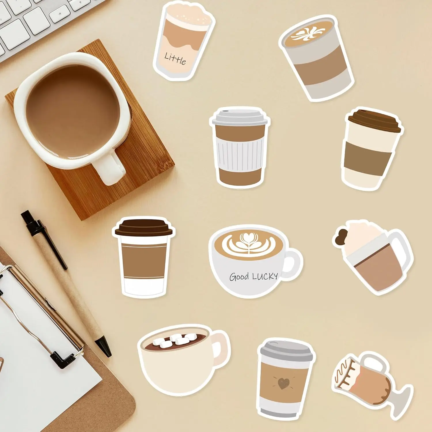 10 Packungen Kaffeetassen-Haftnotizen, 200 Blatt, lustige Büro- und Lernmaterialien für Kaffeeliebhaber, Studentengeschenk, Belohnung, Geburtstagsparty-Geschenk – Detail 4
