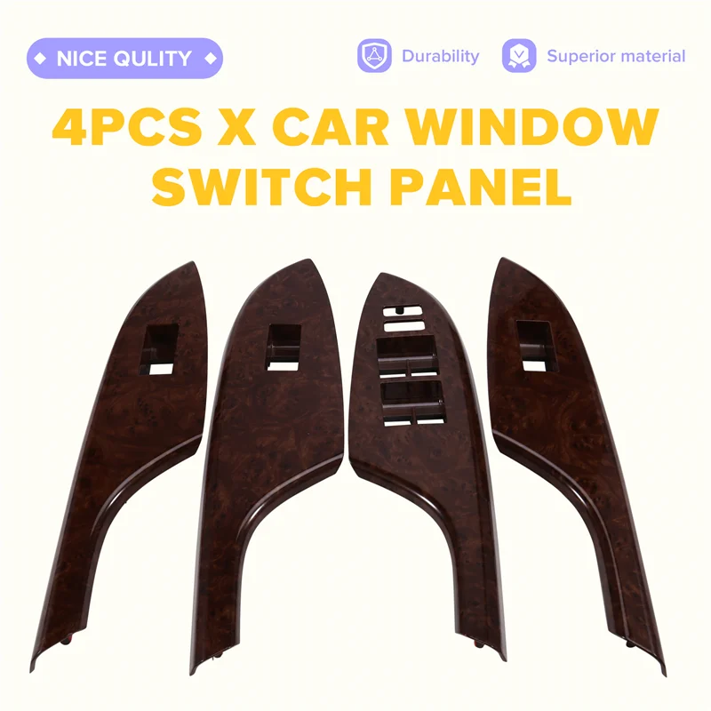 

A60E-Car Window Switch Panel Door Handle Armrest Trim Window Lift Cover For Toyota Corolla 2006-2013 Peach Wood Grain