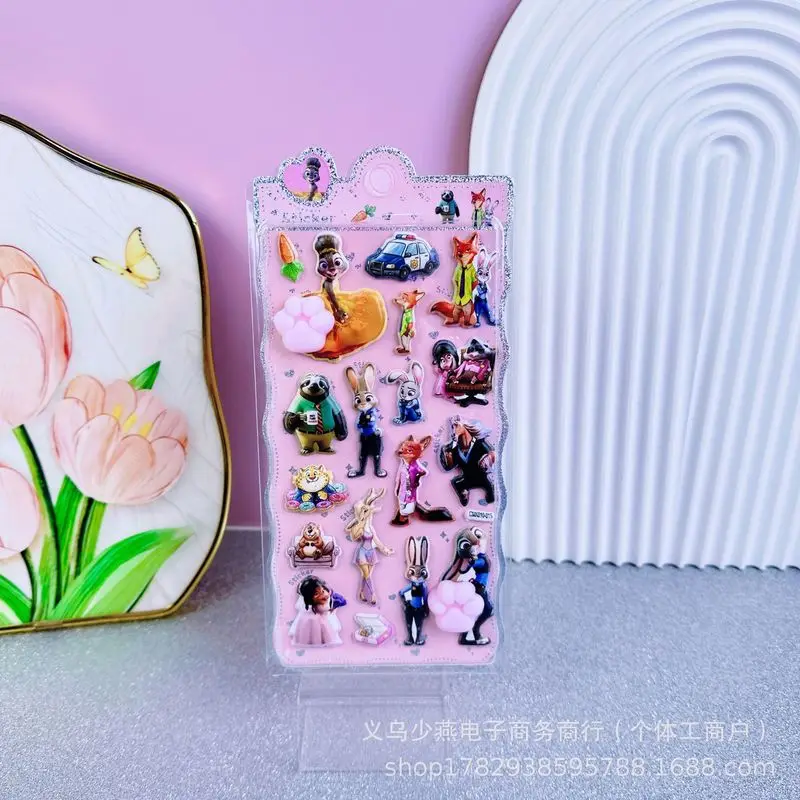 40pcs Disney Zootopia Butt Sticker Soft Pinched Buttocks Sticker Decompression 3d Bubble Sticker Phone Case Decor Stickers