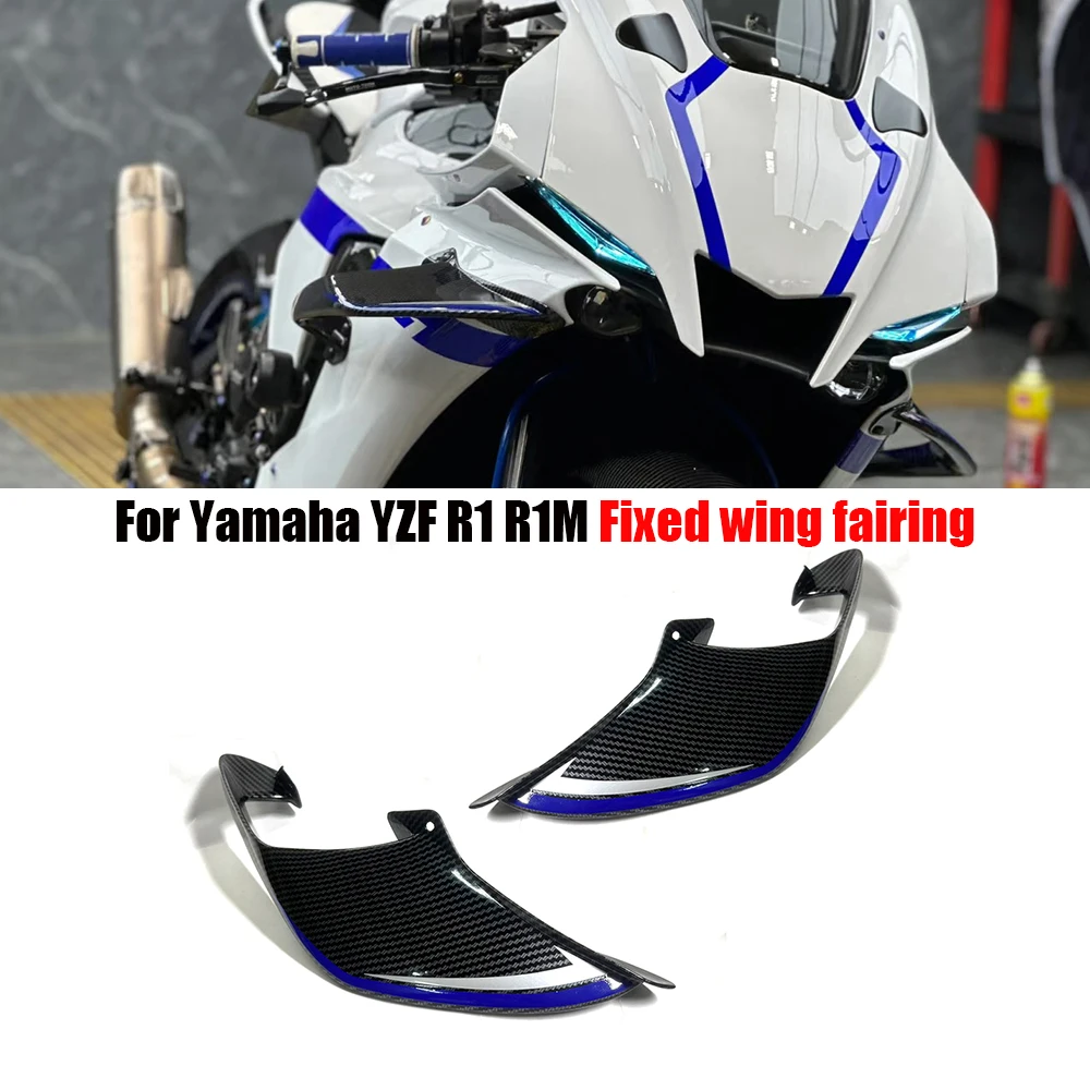 High Quality ABS Plastic Winglets Installed By Bolts Fit for Yamaha R1 R1M 2020-2025 Wings Front Fairing Downforce Moto Parts