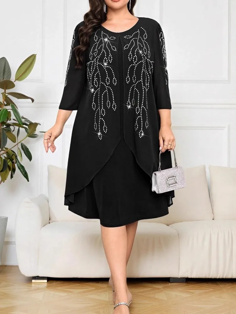 

African Dresses For Women Elegant Dashiki 2026 Spring Summer Diamonds Dress Ladies Traditional Africa Clothing Fairy Dress