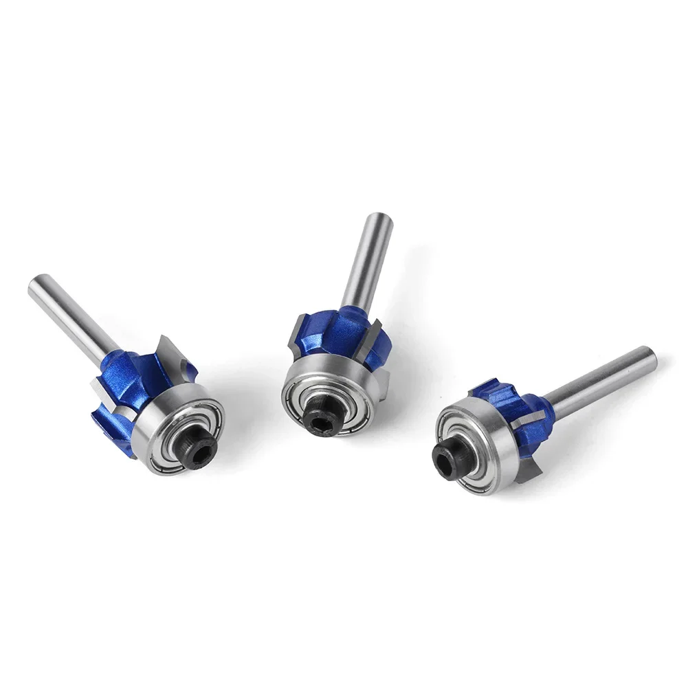 8mm Shank Trimming Knife Edge Trimmer 4 Teeth Wood Router Bits R1 R2 R3 Trim Edging Woodworking Tools Classical Milling Cutter