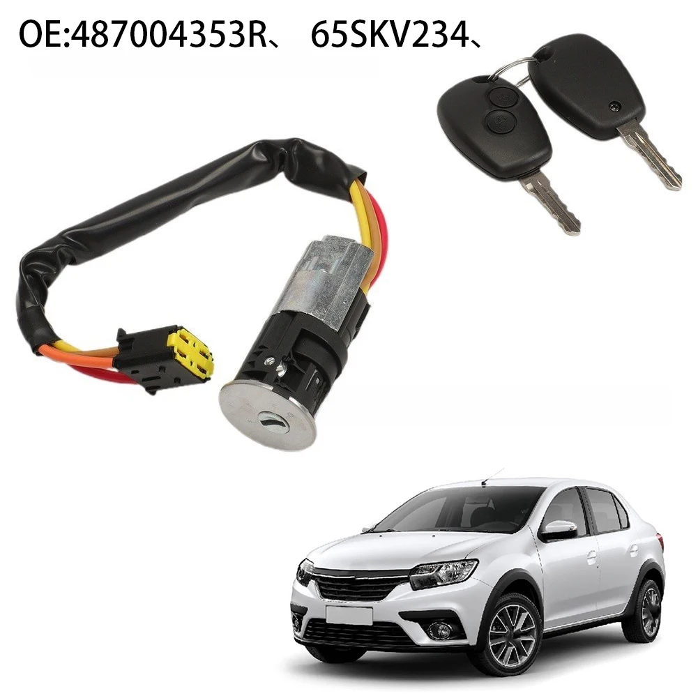 Ignition Lock Cylinder with Tight Tolerance Tumblers and 2 Keys 487004353R for Renault for sandero II For Duster II For Logan II