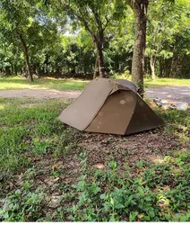 Lightweight Professional Camping Tent, Waterproof Storm, 2Person, Black, Trekking, Comes with Double Camping Tarp, 15D