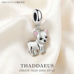 Chihuahua Dog Pendant 925 Sterling Silver Pet Dangle Charm Women Men Cute Gift Fine Jewelry