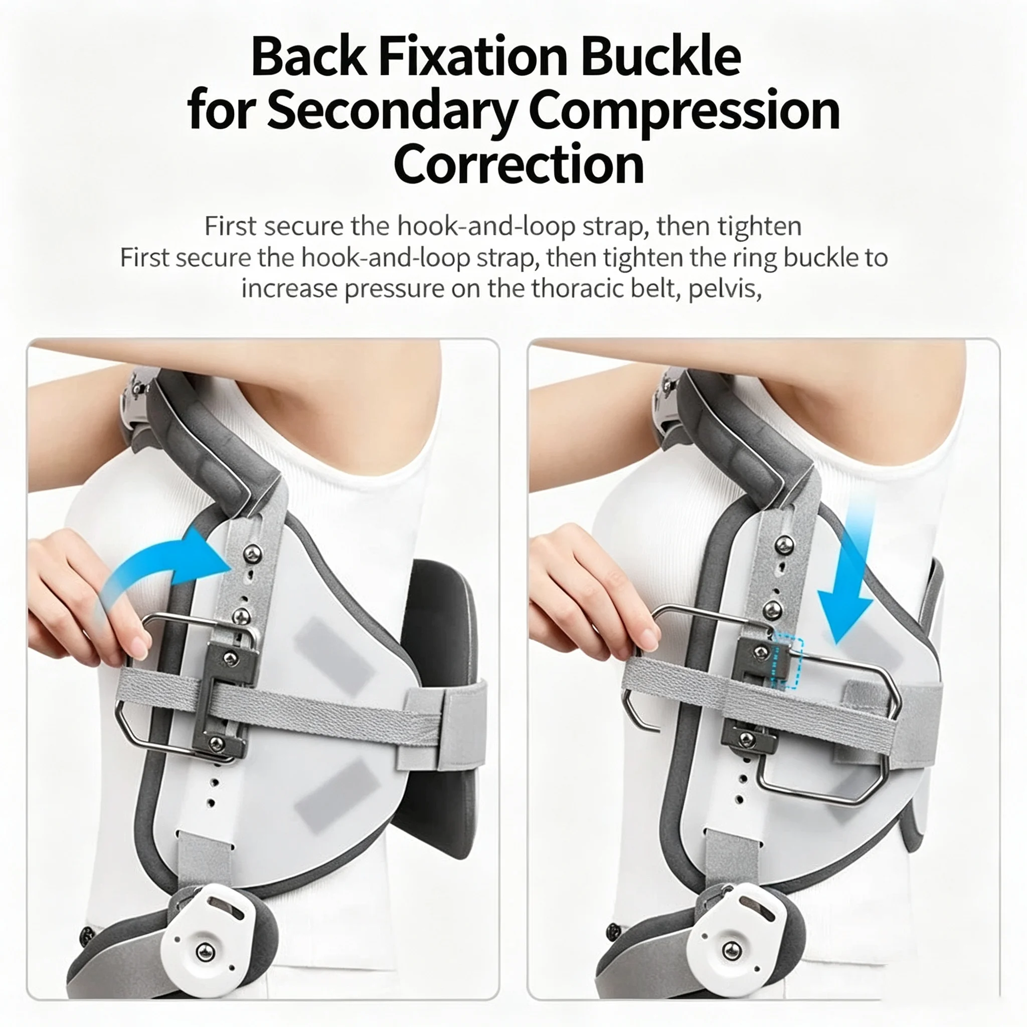Adjustable Thoracolumbar Hyperextension Brace, Scoliosis Spinal Corrector for Thorax & Lumbar Rehabilitation