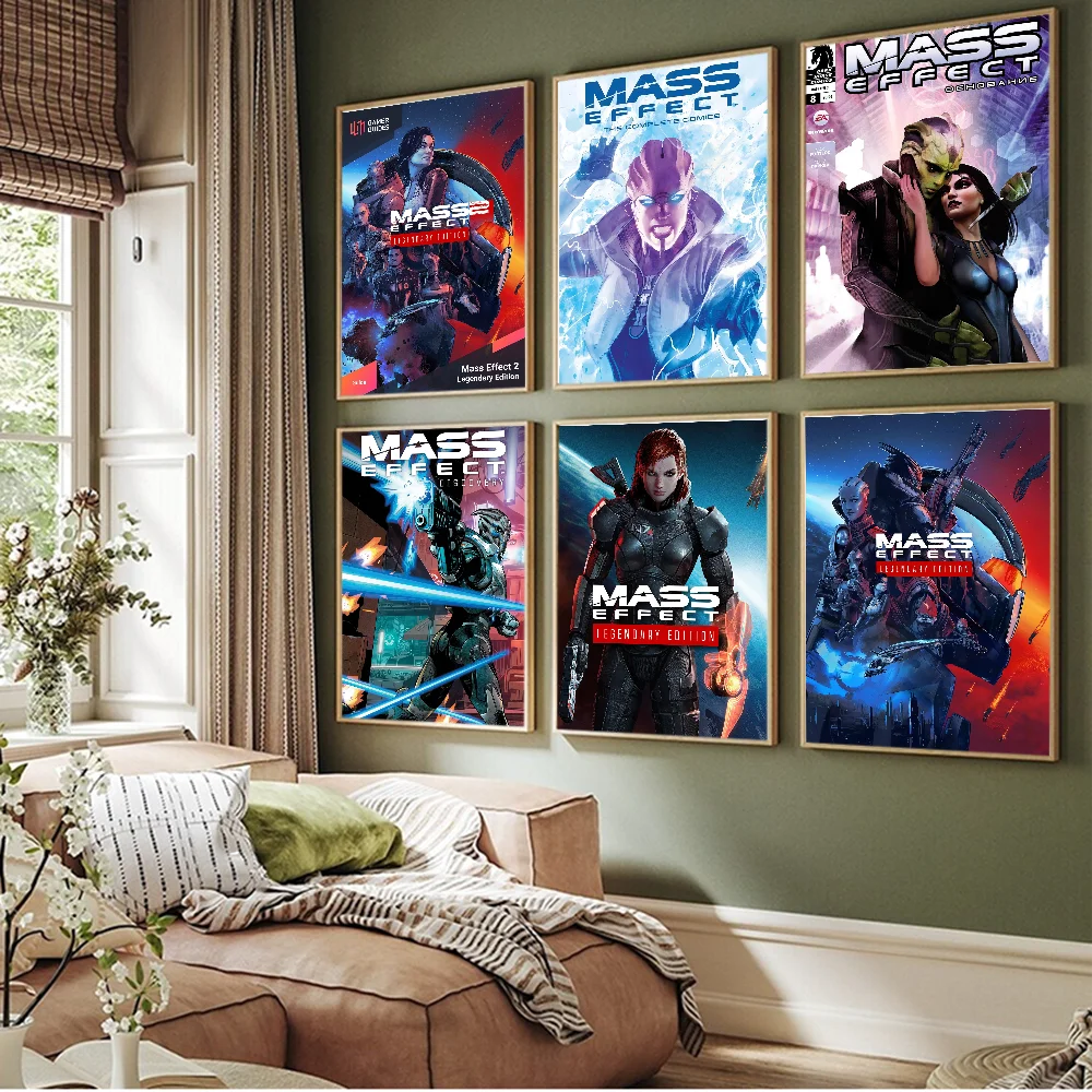 Mass Effect Legendary Edition DIY Sticky Poster Fancy Wall Sticker for Living Room Bar Decoration Wall Decor