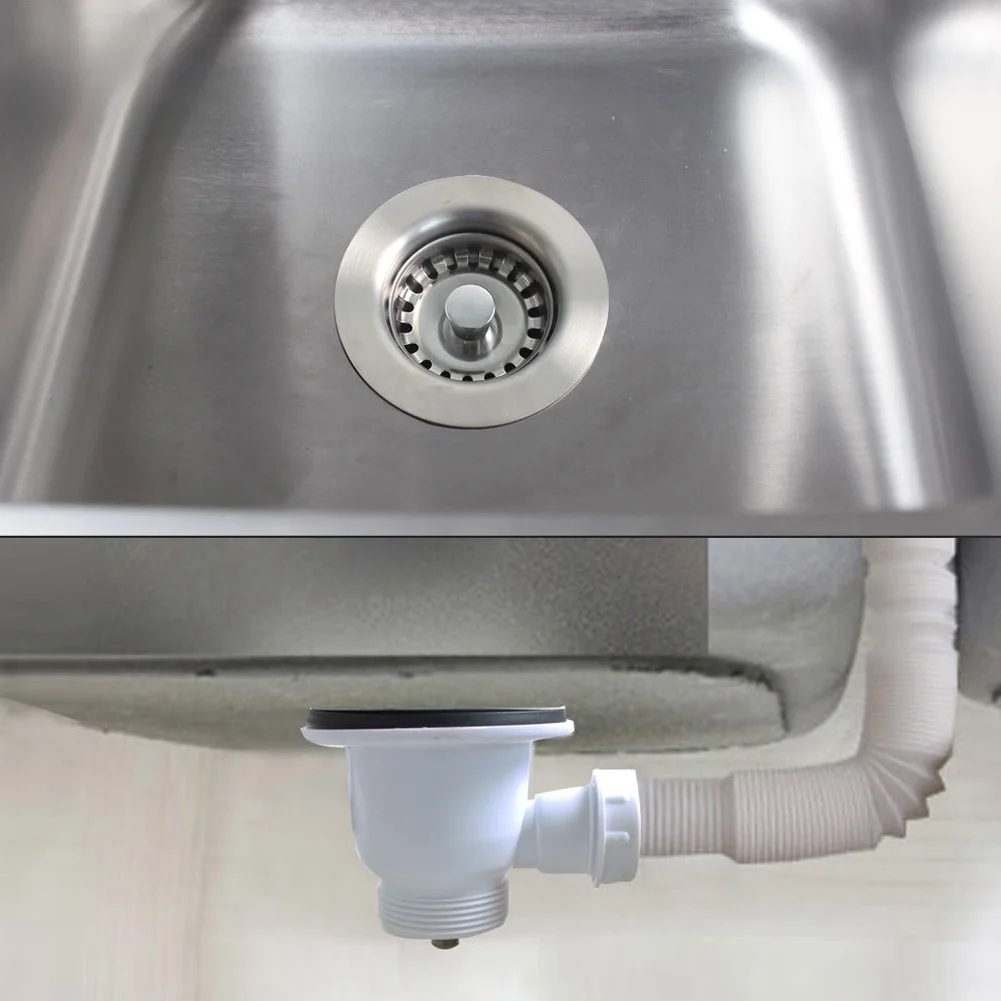 Kitchen Basin Waste 85mm Sink Strainer White Compatible With Various Sinks Stainless Steel Sink Standard G1 Thread