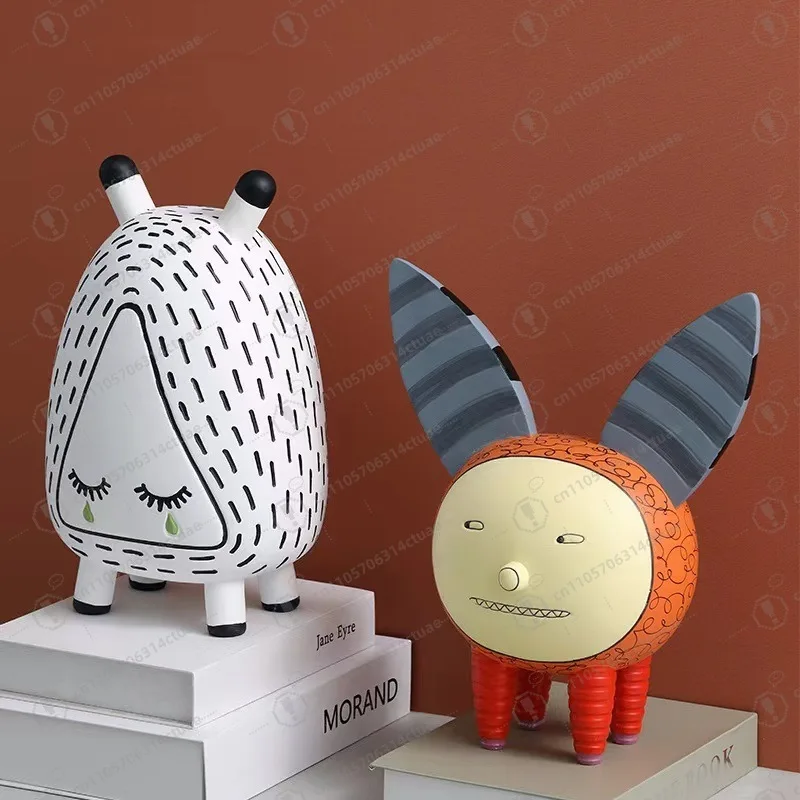 

Cute Abstract Insect Resin Decor, Hand-Painted Desktop Soft Decoration for Children's Room Living Room