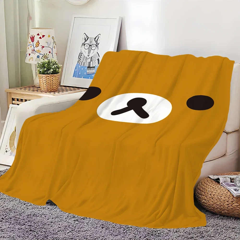 

Cute RRilakkuma Soft Warm Throw Blanket for Kids Adults Perfect for Living Room Office Travel Gifts
