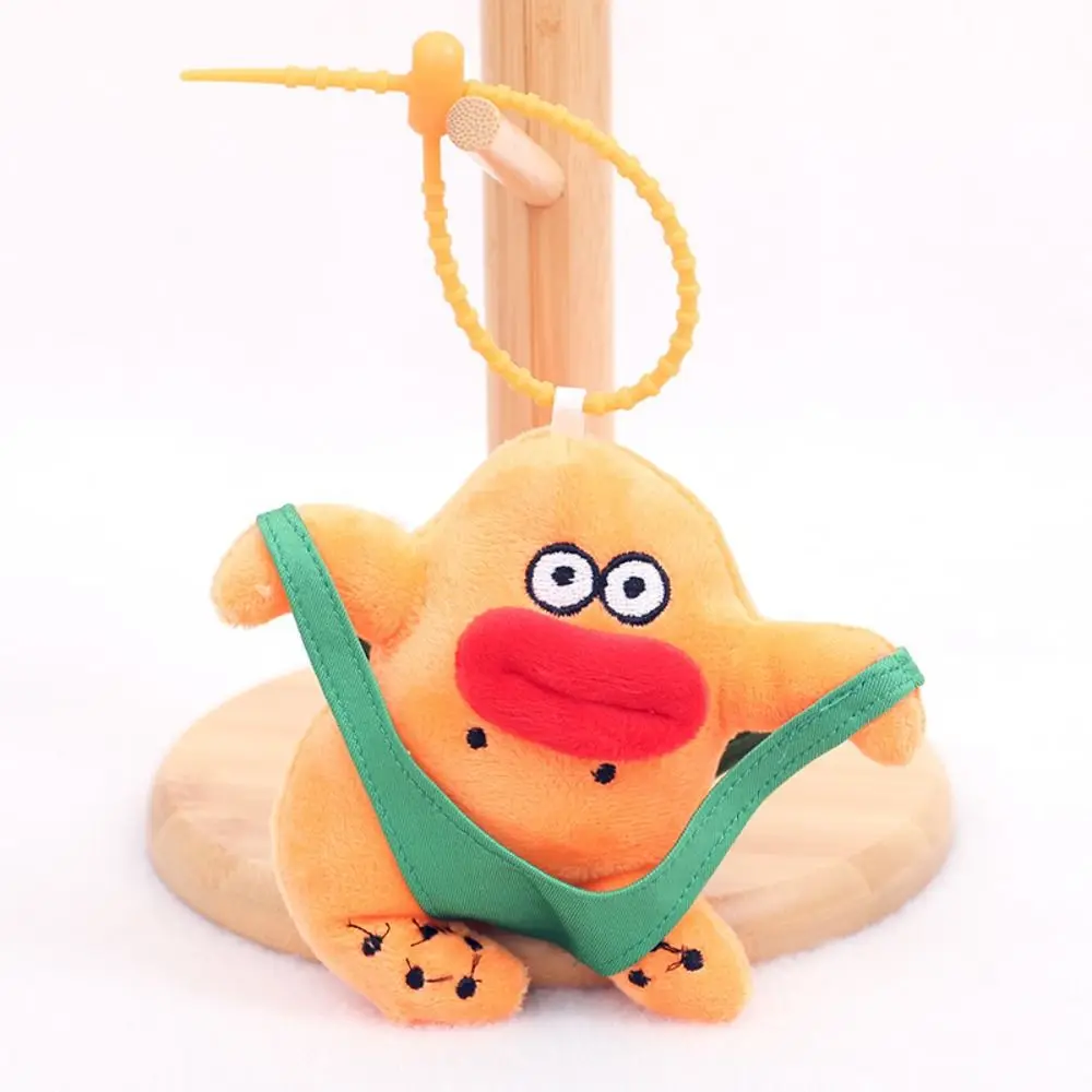 Funny Fur Sausage Mouth Plush Keyring Kawaii Plush Stuffed Big eyes Plushies Pendant Toys Soft Funny Doll Keychain Couple