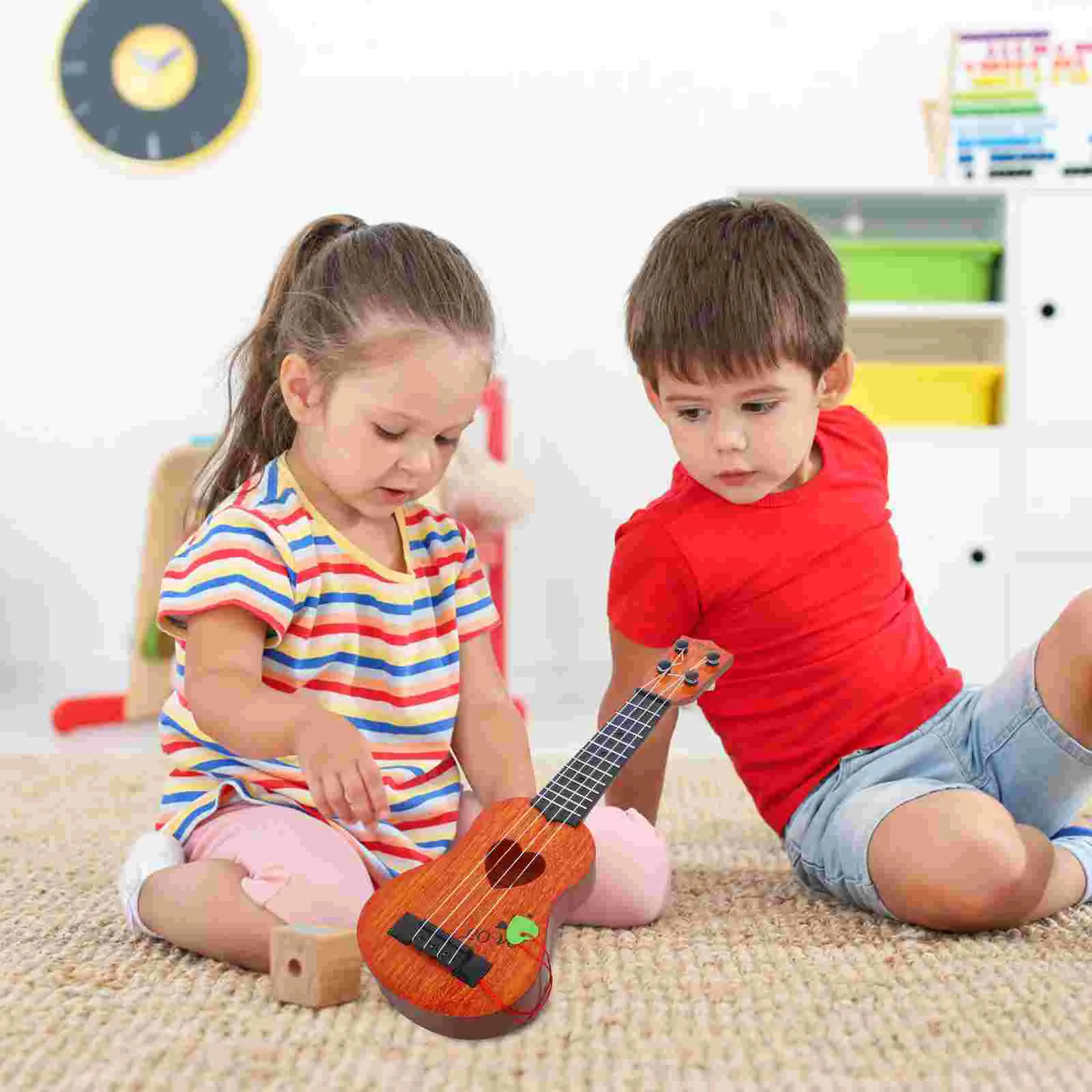 Ukulélé en bois pour enfants et débutants, jouet pour bébé, instruments de musique pour tout-petits