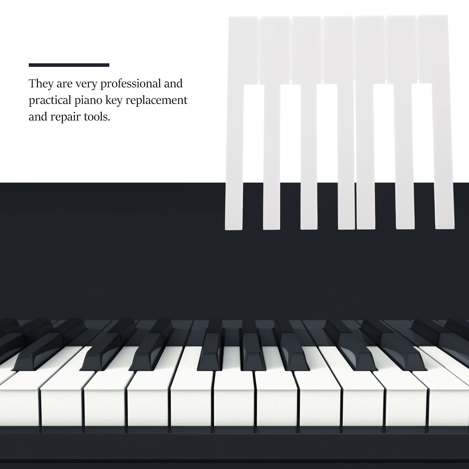 

52 Pcs Piano Keys Overlay Tag White Keytops Keyboard Accessory Repair Parts Accessories