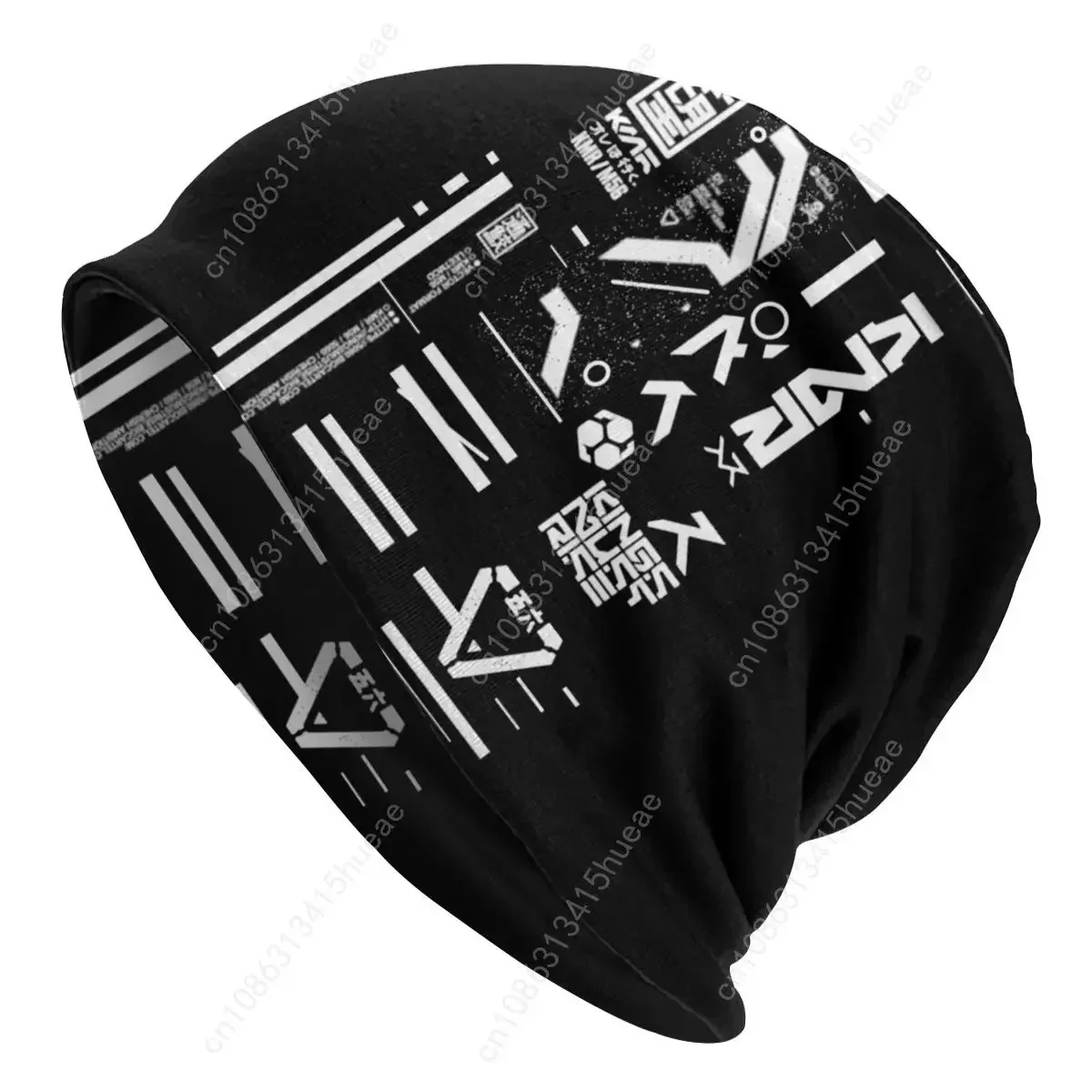 اليابانية طوكيو زهرة Techwear Skullies Beanies الشتاء مترهل قبعة صغيرة المستقبل التكنولوجيا ارتداء الرسم متماسكة بونيه قبعة للتزلج #6