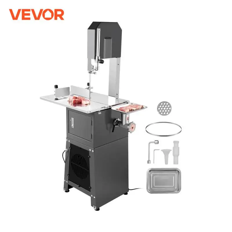 VEVOR 550W 850W 1500W 1800W Commercial Electric Meat Bandsaw Stainless Steel Frozen Meat Cutter with Blade for Rib Pork Beef