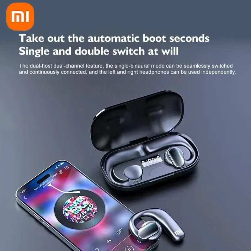 Xiaomi S901 Bone Conduction Wireless Bluetooth Earphones LED Display Screen Sports Noise Reduction Microphone Earphones