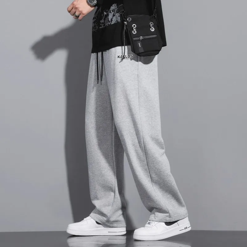 

Повседневные свободные мужские брюки с широкими штанинами, весенне-осенние, прямого кроя, молодежные, универсальные, спортивные, модные молодежные спортивные штаны