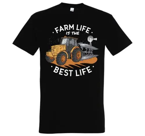 Herren T-Shirt Farm Best Life Logo Spruch Landwirtschaft Bauernhof Traktor Fun