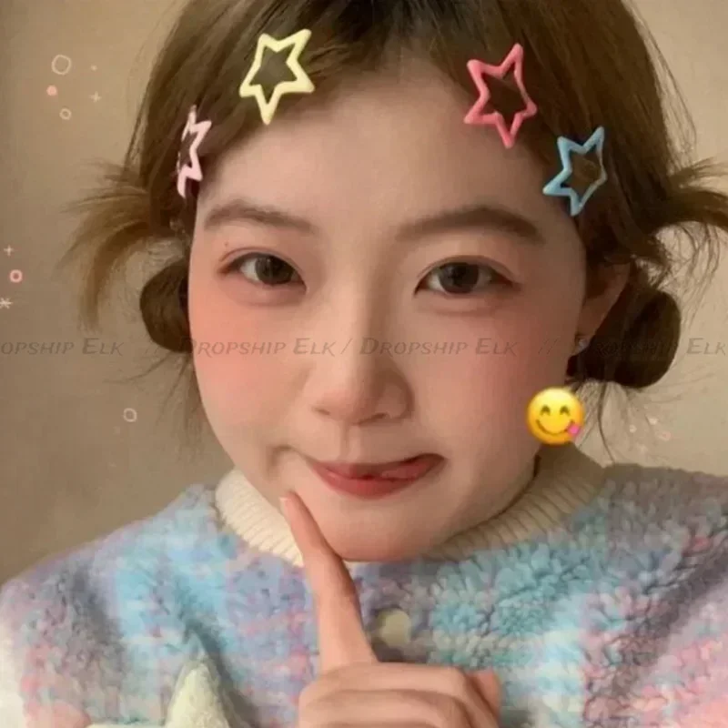 Colorful Star BB Hair Clips Y2K Women Grils Cute Metal Star Hairpin Side Barrettes Hair Grip Headwear Hair Accessories image 4
