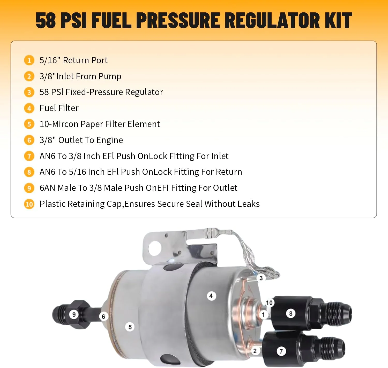GSL392 255LPH مضخة الوقود المضمنة LS 58 PSI EFI مجموعة منظم مرشح الوقود مع تركيبات 6AN أجزاء مضخة الوقود الخارجية ذات الضغط العالي