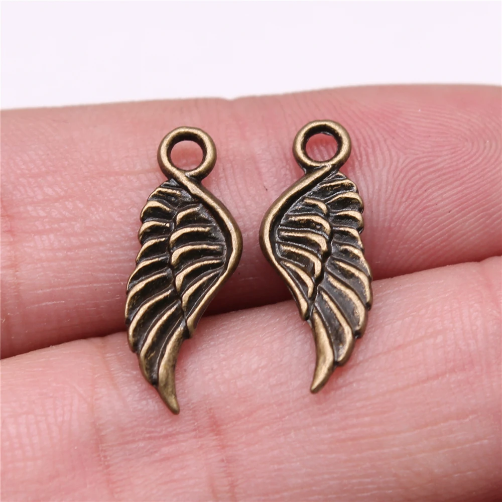 WYSIWYG 20pcs 21x8mm Angel Wings Charm 3 Colors Bird Wing Charms For Jewelry Making Necklace Bracelet Making view 3