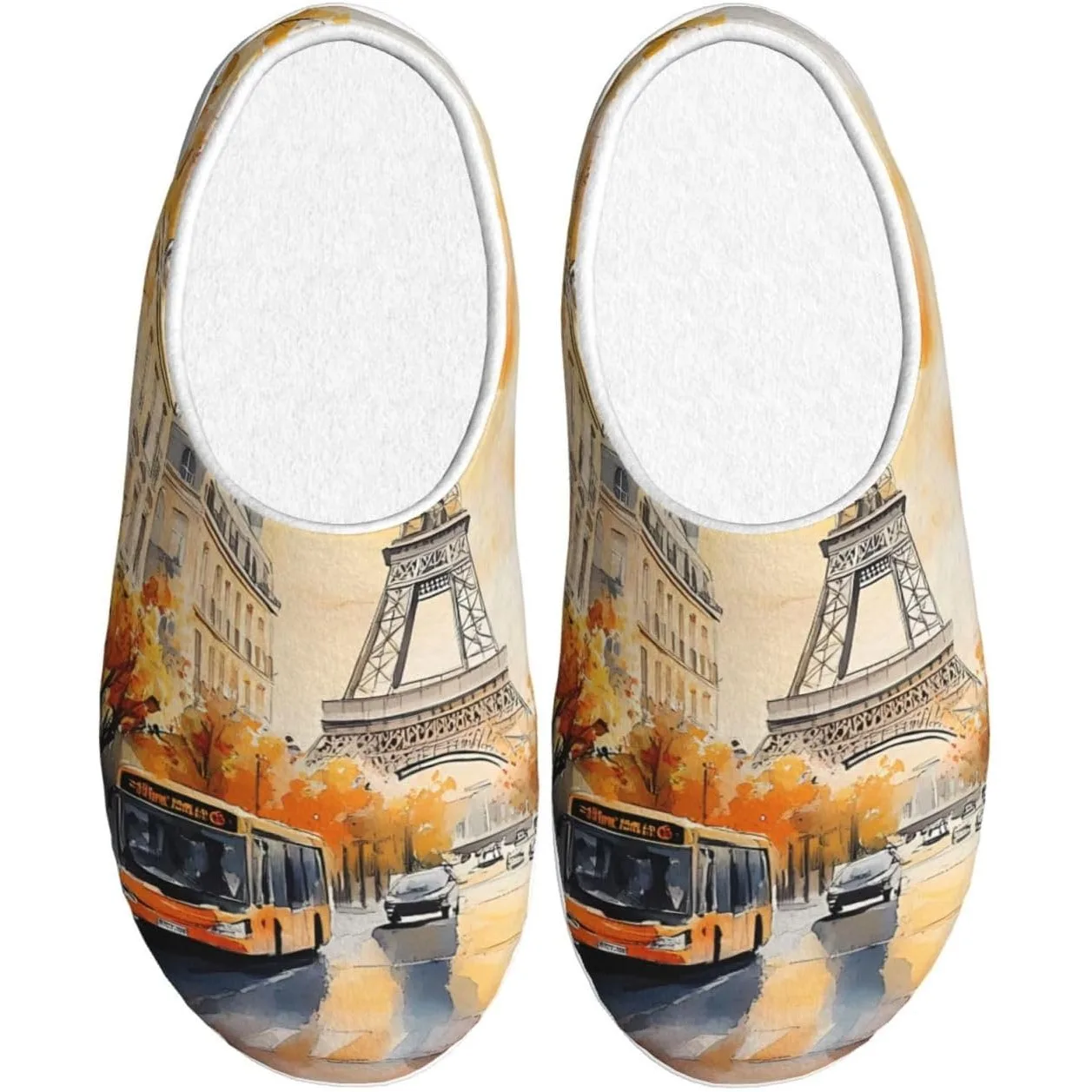 

Женские уютные тапочки с рисунком Парижской башни, домашние и уличные домашние тапочки из мягкого хлопка с противоскользящей подошвой