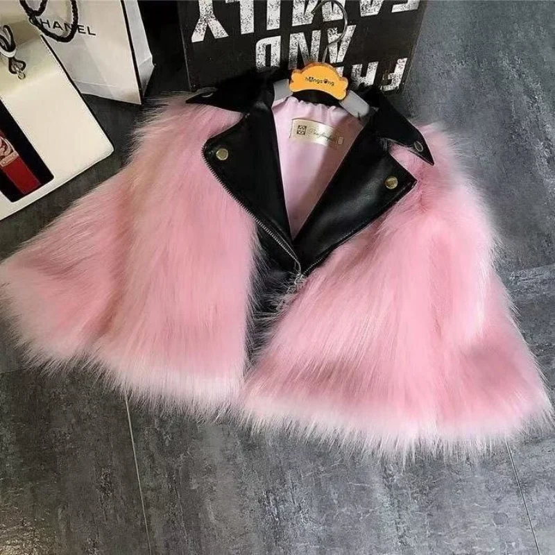 Children Clothing Autumn and Winter New Faux Fox Fur Coat for Boys and Girls Warm and Thick Coat for Babies Fluffy Cotton Coat