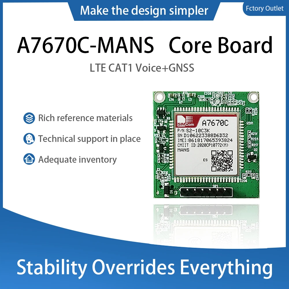 

SIMCOM A7670C Module Development Core Board CAT1 Core Board A7670C-MANS LTE CAT1+Voice+GNSS breakout board