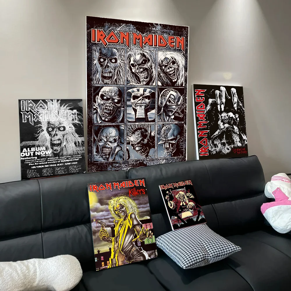 ملصقات الفيلم الكلاسيكي Band I-Iron M-Maiden، ملصق ورقي مقاوم للماء، ملصقات جدار فنية لتزيين القهوة والبار #2