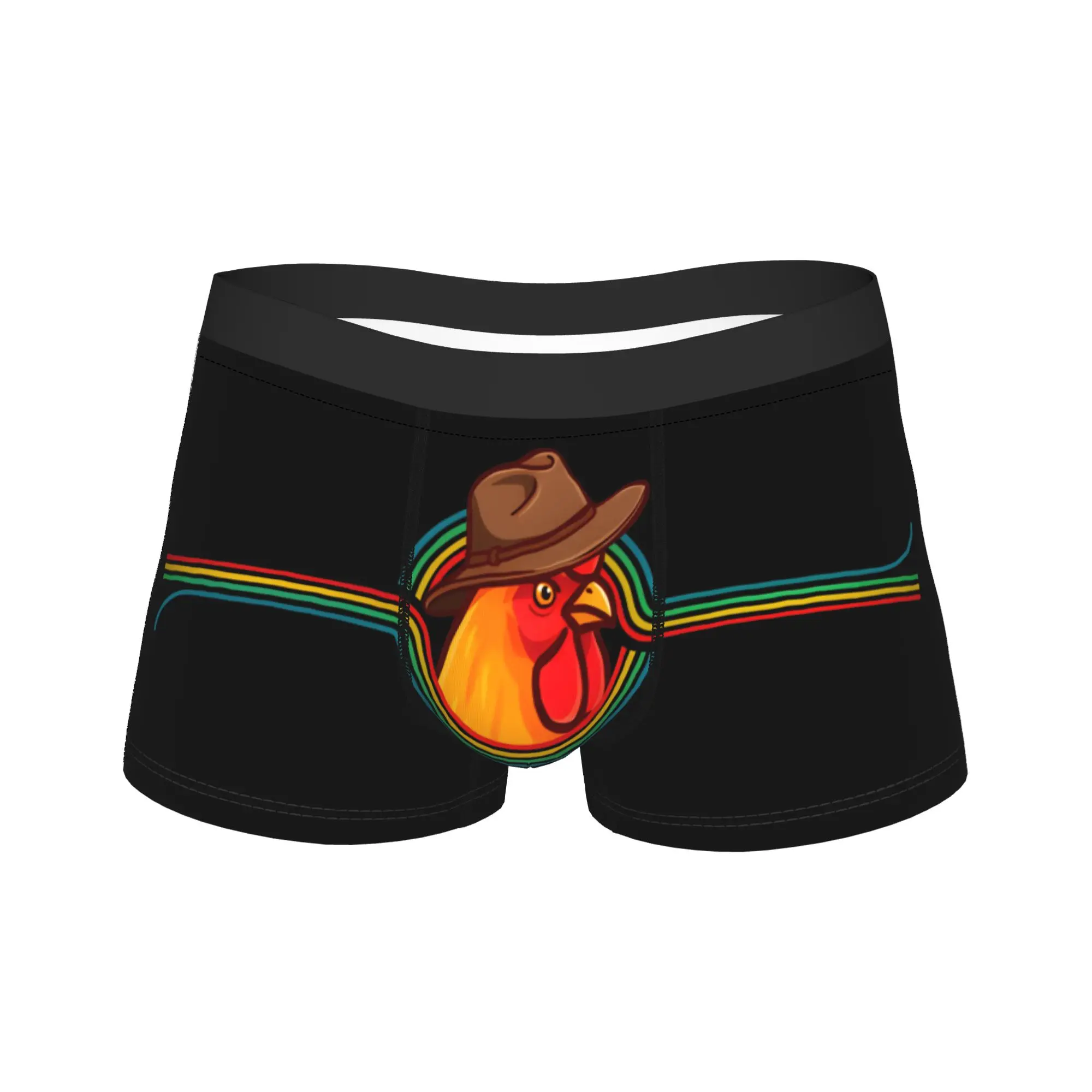 Don't Shoot Scrappy Rooster Underwear Calzoncillos tipo bóxer con patrón cómodo para hombres, calzoncillos tipo bóxer con bolsa 3D de talla grande