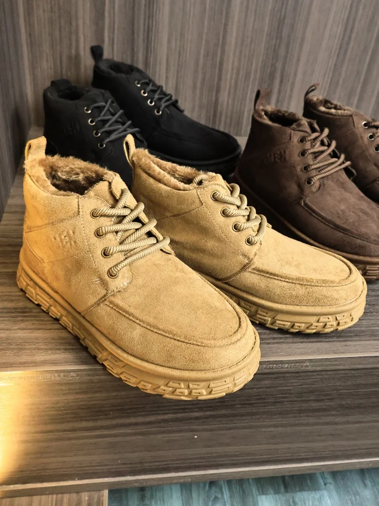 fashionable-fleece-lined-mid-calf-men's-snow-boots-anti-slip-large-sole-casual-style-winter-boots-warm-round-toe-rubber-outsole