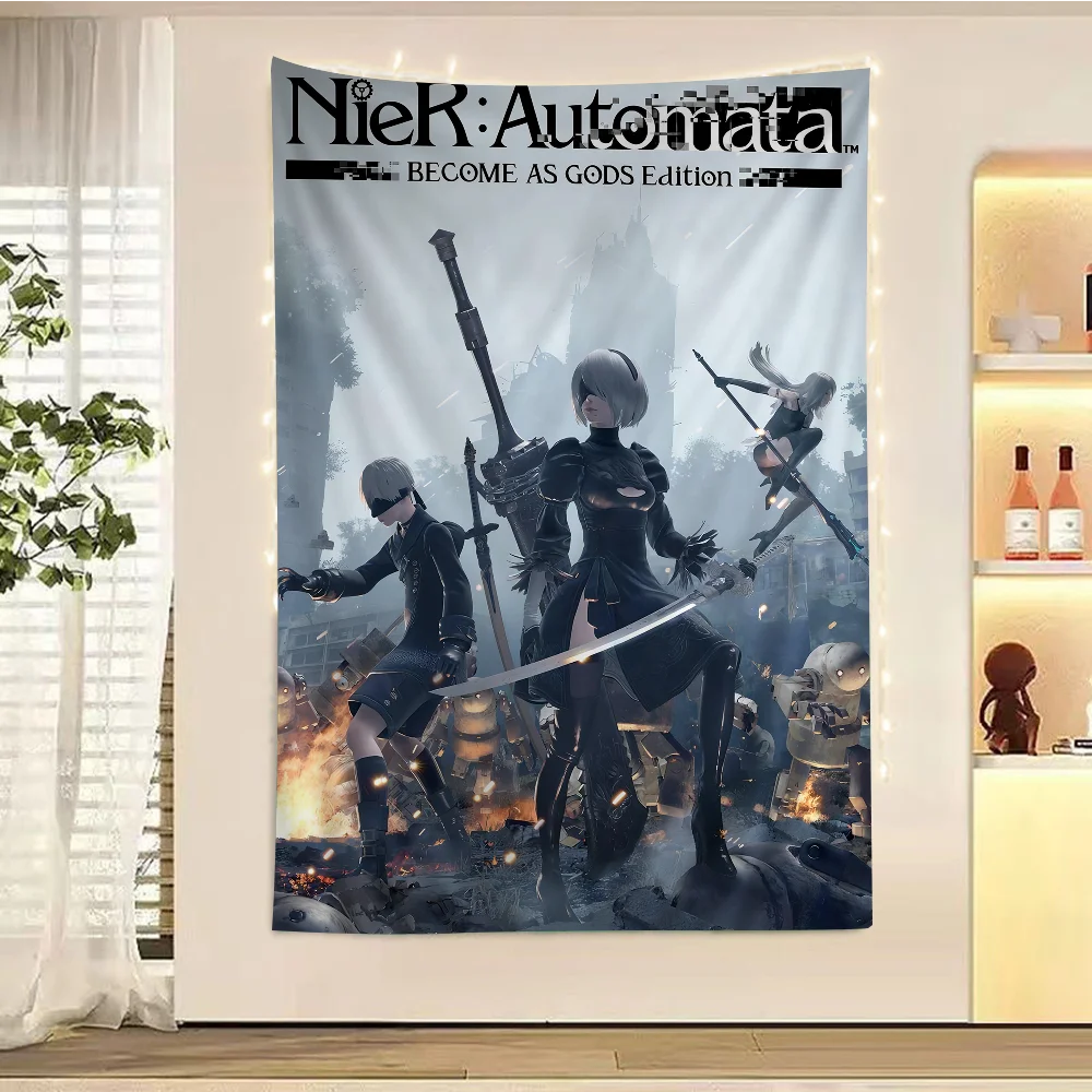 NieR Automata Hanging Bohemian Tapestry Hanging Tarot Hippie Wall Rugs Dorm Wall Hanging Home Decor