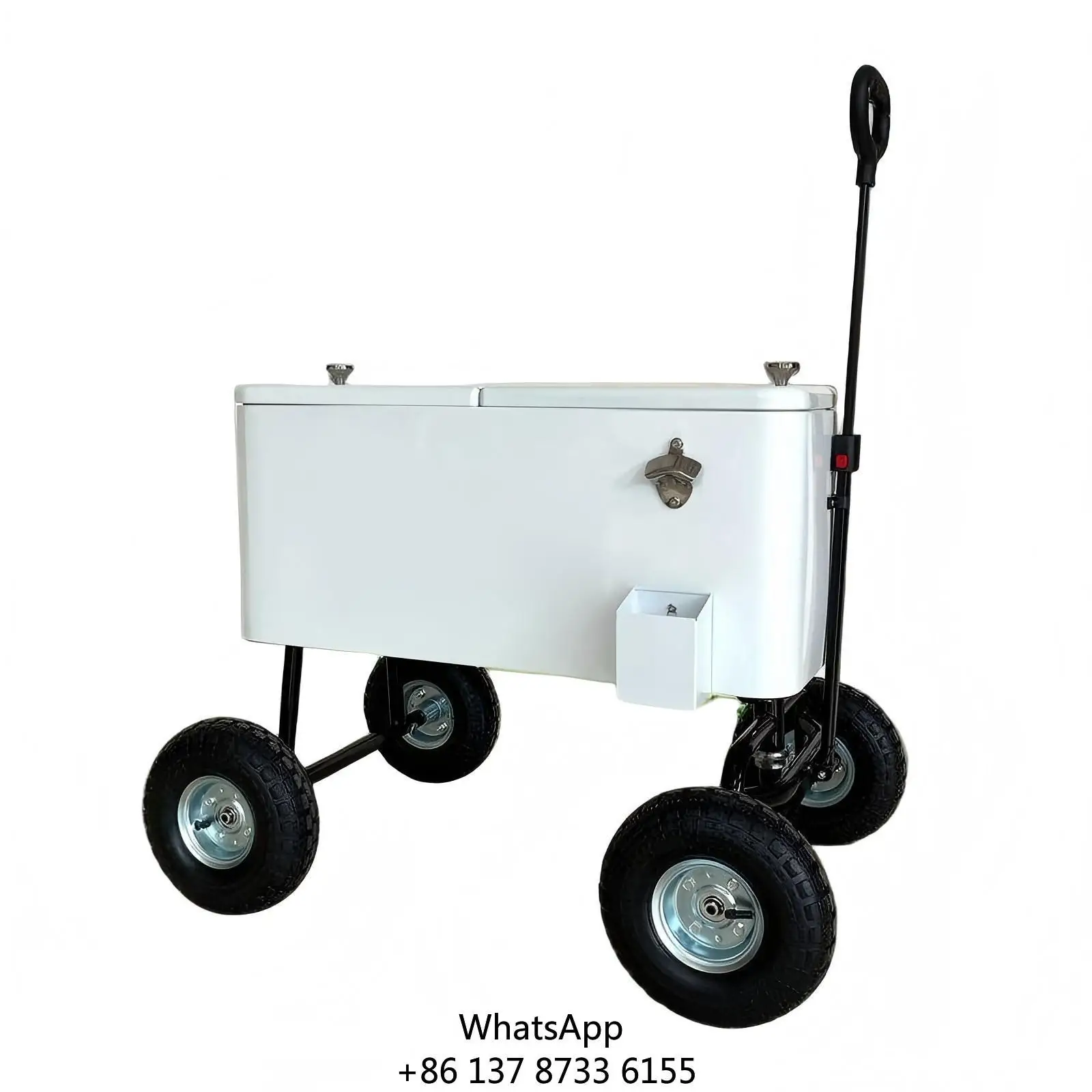 Vintage Metal Wagon Cooler Drinks Cooler Ice Bucket Trolley-style Double-layer Ice Bucket Plastic Beer Cooler Trolley