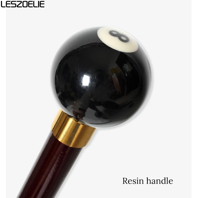 Black 8th Billiards Handle 2-Piece Walking Stick Wine Red Beech Wood Elegant Fashionable Decorative Canes for Men And Women