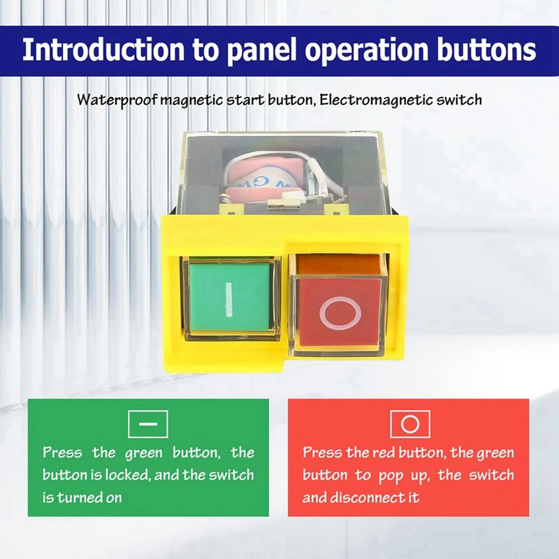 2X Kjd6 5E4 250V 6A Universal Safety Switch: Electromagnetic Waterproof, Against Power Outage Tool Switch, Start Button