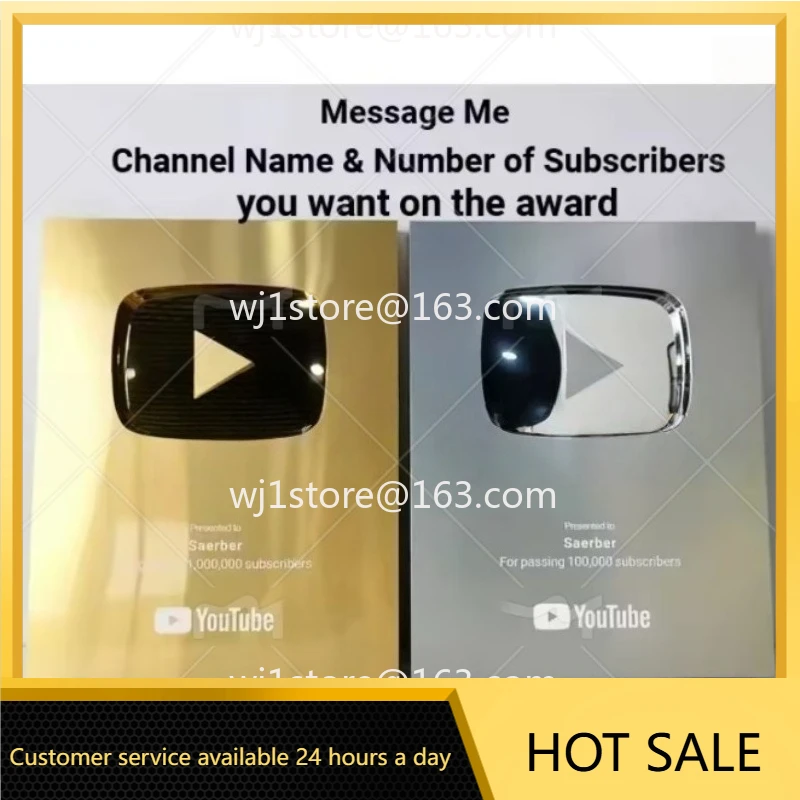 Custom Gold Creator Award Trophy, Personalized Plaque for YouTube Streamers & Content Creators - Channel Milestone Gift