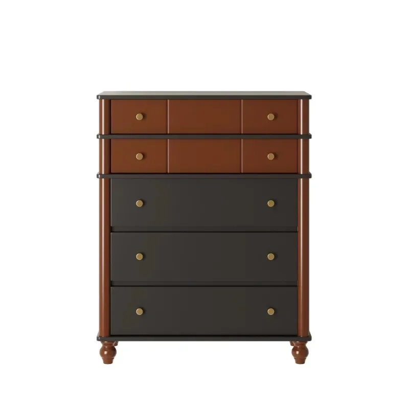 

Medieval retro seven-chest cabinet, living room, bedroom wall, vertical cabinet storage